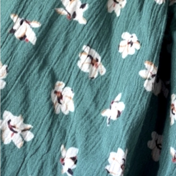 Billabong Best Dressed Green & White Floral Off the Shoulder Wrap Dress Size M - Picture 5 of 7